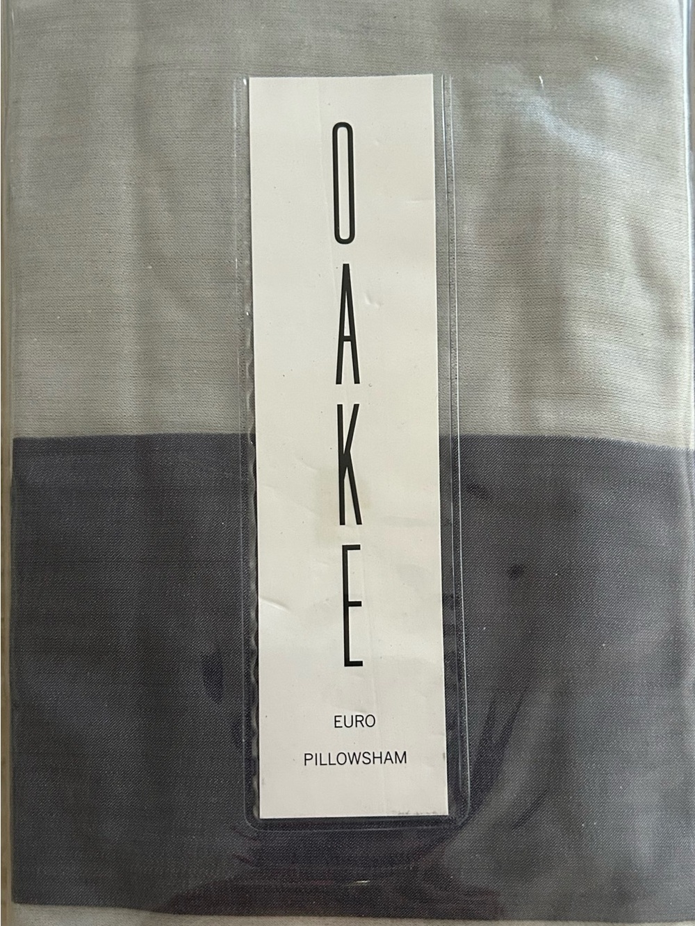 SET OF 2 - NEW OAKE Bedding 100% Cotton EURO Pillows Shams in Two-Tone Gray